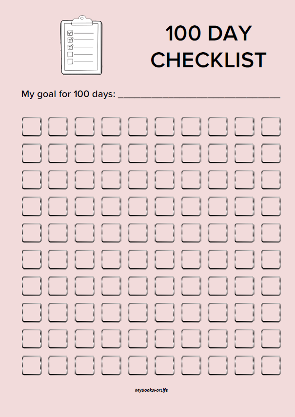 Checklist: 100 Days&nbsp;Pink