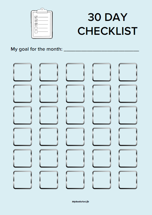 Checklist: 30 Days&nbsp;Blue